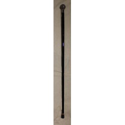 Walking stick with a round, gold-coloured knob set with an aquamarine