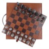Brown leather chess set