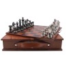 Brown leather chess set