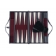 Malle de backgammon en cuir noir