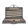 Grey leather backgammon case