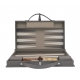 Malle de backgammon en cuir gris