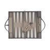 Grey leather backgammon case