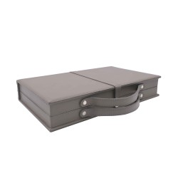 Grey leather backgammon case
