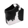 Billy magazine rack in black and white faux fur