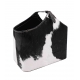 Porte-revues Billy en fourrure noir et blanche