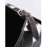 Billy magazine rack in black and white faux fur