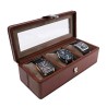Étui à montres cuir marron - 3 emplacements