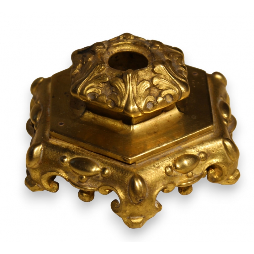 Socle hexagonal en bronze