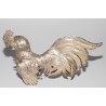 Paire de coqs de combats en argent 915