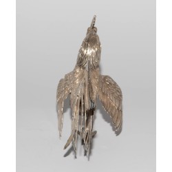 Paire de coqs de combats en argent 915