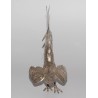 Paire de coqs de combats en argent 915