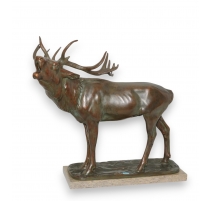 Bronze Cerf bramant signé Jos. PALLENBERG 1905