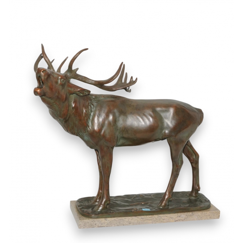 Bronze Cerf bramant signé Jos. PALLENBERG 1905