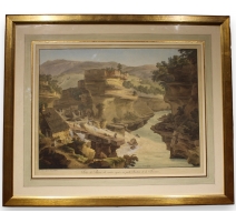 Gravure "Sortie du Rhône" par LINCK