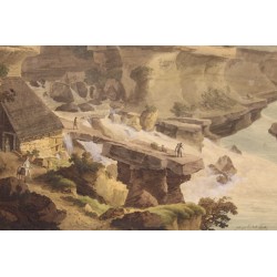 Gravure "Sortie du Rhône" par LINCK