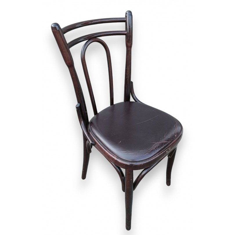 Chaise de bistrot assise en cuir