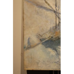 Tableau \"Barque sur le Léman\" signé DRANSY