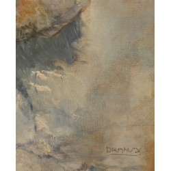 Tableau \"Barque sur le Léman\" signé DRANSY