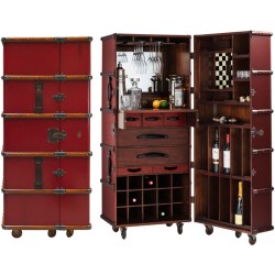 Malle cabine bar, rouge