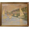 Tableau \"Bateaux\" signé R. FASEL 48