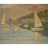Tableau \"Bateaux\" signé R. FASEL 48