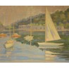 Tableau \"Bateaux\" signé R. FASEL 48