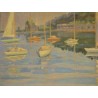 Tableau \"Bateaux\" signé R. FASEL 48