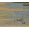 Tableau \"Bateaux\" signé R. FASEL 48