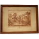 Sanguine "Cour d'une ferme" par BOUCHER