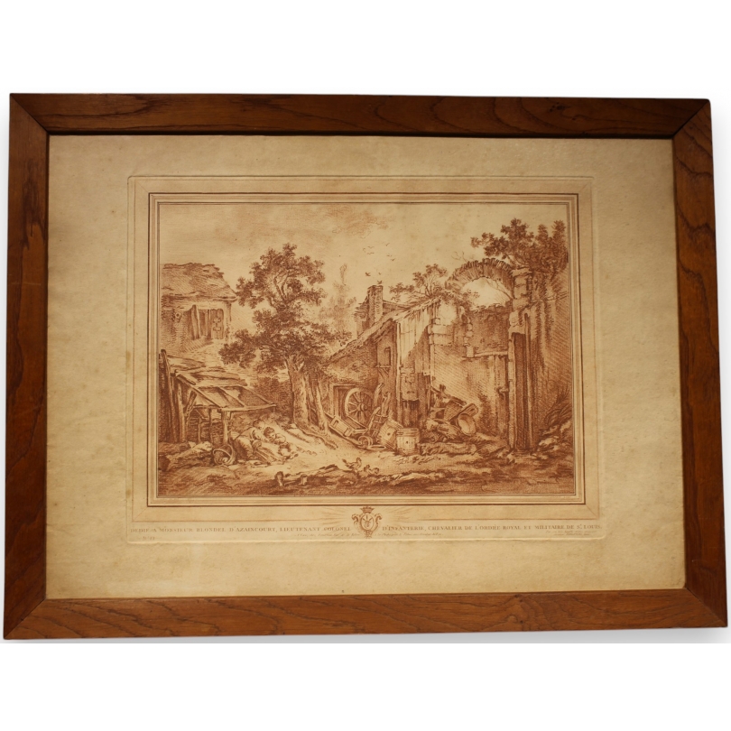 Sanguine "Cour d'une ferme" par BOUCHER