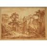 Sanguine "Cour d'une ferme" par BOUCHER