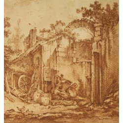 Sanguine "Cour d'une ferme" par BOUCHER