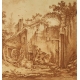 Sanguine "Cour d'une ferme" par BOUCHER