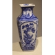 Vase carré bleu blanc décor Bambou