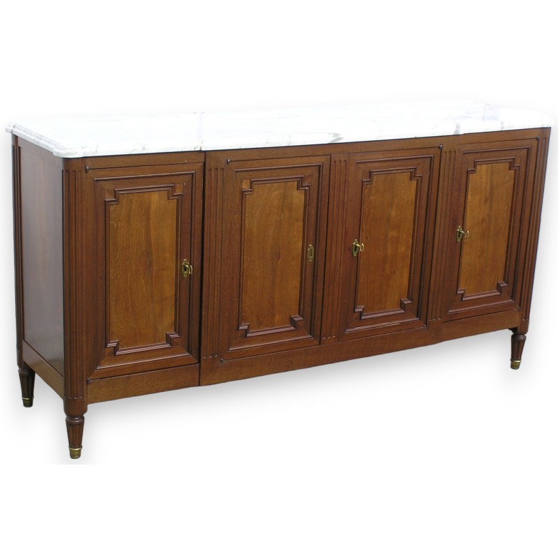  Buffet Louis XVI à 4 portes, dessus marbre sur  Moinat SA  - Antiquités décoration