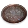 Moroccan embossed copper tray