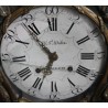 Green-lacquered Louis XV clock, signed DUBOIS