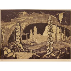 Lithograph entitled ‘Grotte’, signed GICÉ 86