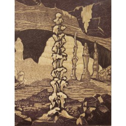Lithograph entitled ‘Grotte’, signed GICÉ 86