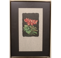 Lithographie "Cyclamen" signée GICÉ 86