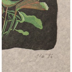 Lithograph entitled ‘Cyclamen’, signed GICÉ 86