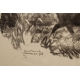 Gravure "Deux sangliers" signée Robert HAINARD