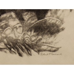 Engraving entitled ‘Two Wild Boars’, signed by Robert HAINARD