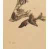 Engraving entitled ‘Two Wild Boars’, signed RH