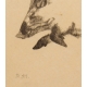Gravure "Deux sangliers" signée RH