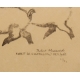 Gravure "Deux sangliers" signée RH