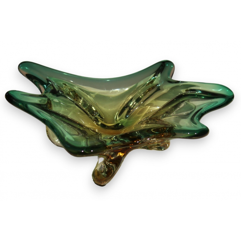 Coupe en verre de Murano vert