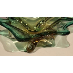 Green Murano glass goblet