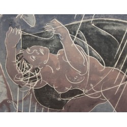 Engraving entitled ‘Rain Showers’, signed ERNI